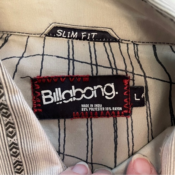 Western Billabong Slim Fit Men’s Pearl Button Shirt-Size Large - Picture 13 of 13